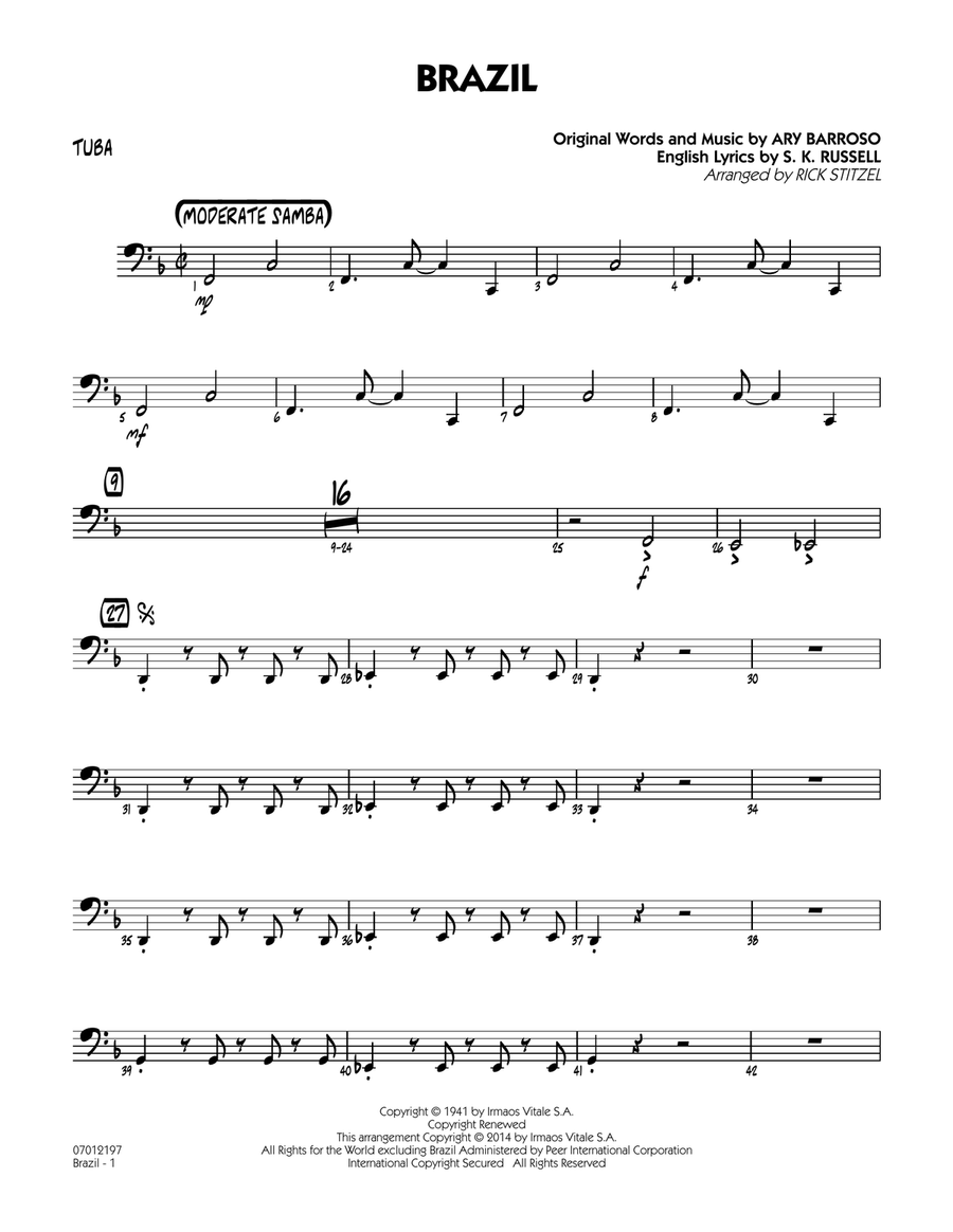 Brazil - Tuba Brazil - Tuba Jazz Ensemble scores gallery preview page 1