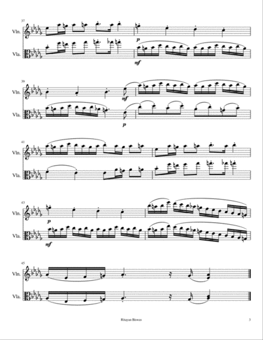 For Violin and Viola in D flat Major Experiment 3 String Duet scores gallery preview page 3