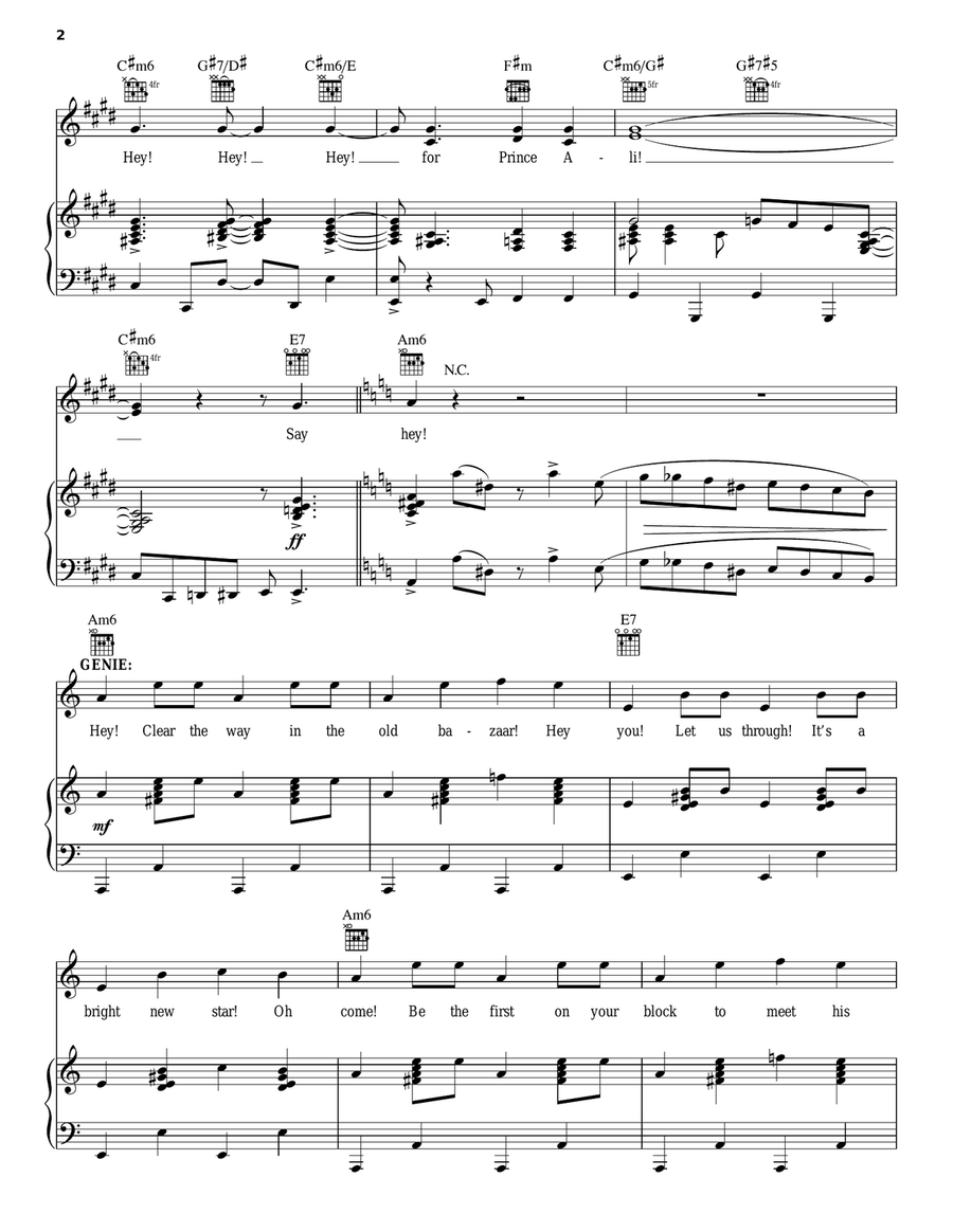 Prince Ali (from Aladdin: The Broadway Musical) Guitar scores gallery preview page 2