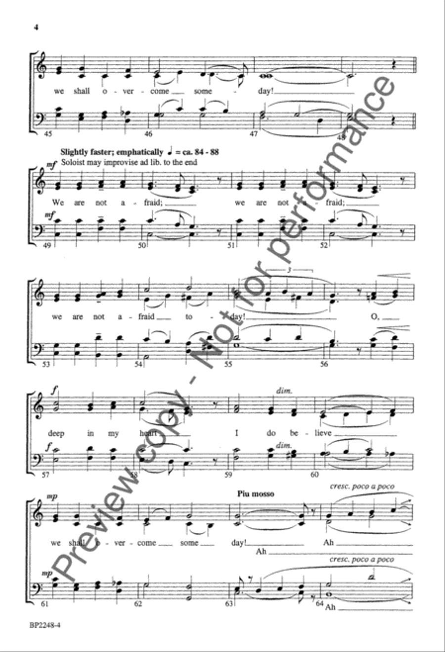 We Shall Overcome (SATB) 4-Part scores gallery preview page 5