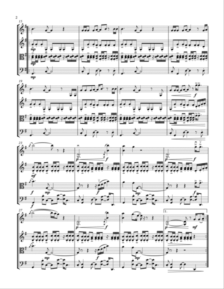 Free Fallin' Free Fallin' String Quartet scores gallery preview page 2