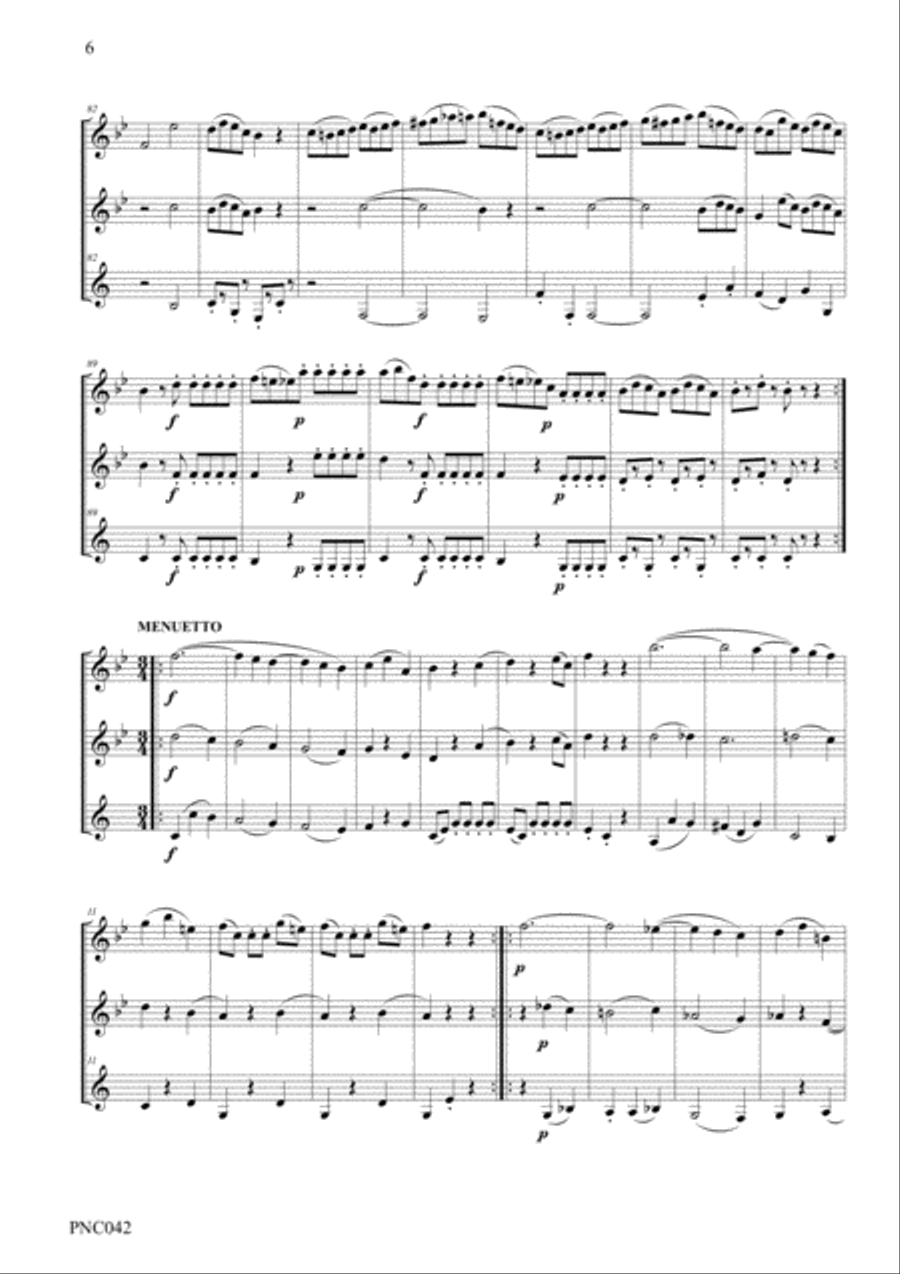 W.A. MOZART DIVERTIMENTO NO. 3 IN Bb K. Anh. 229 Woodwind Trio scores gallery preview page 6