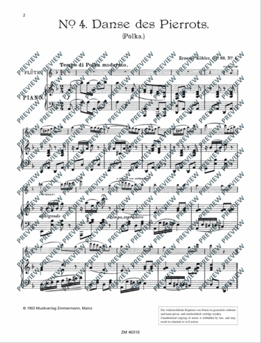Danse des Pierrots (Polka) Flute Solo scores gallery preview page 3
