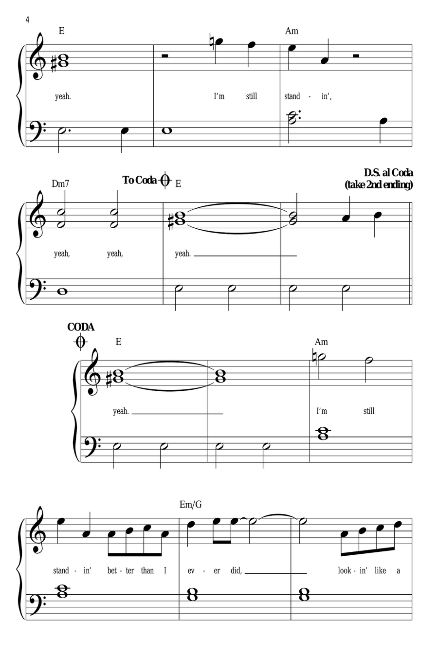 I'm Still Standing Easy Piano scores gallery preview page 4