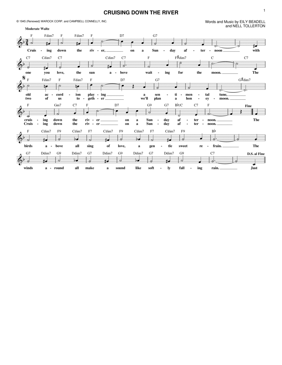 Cruising Down The River Guitar scores gallery preview page 1