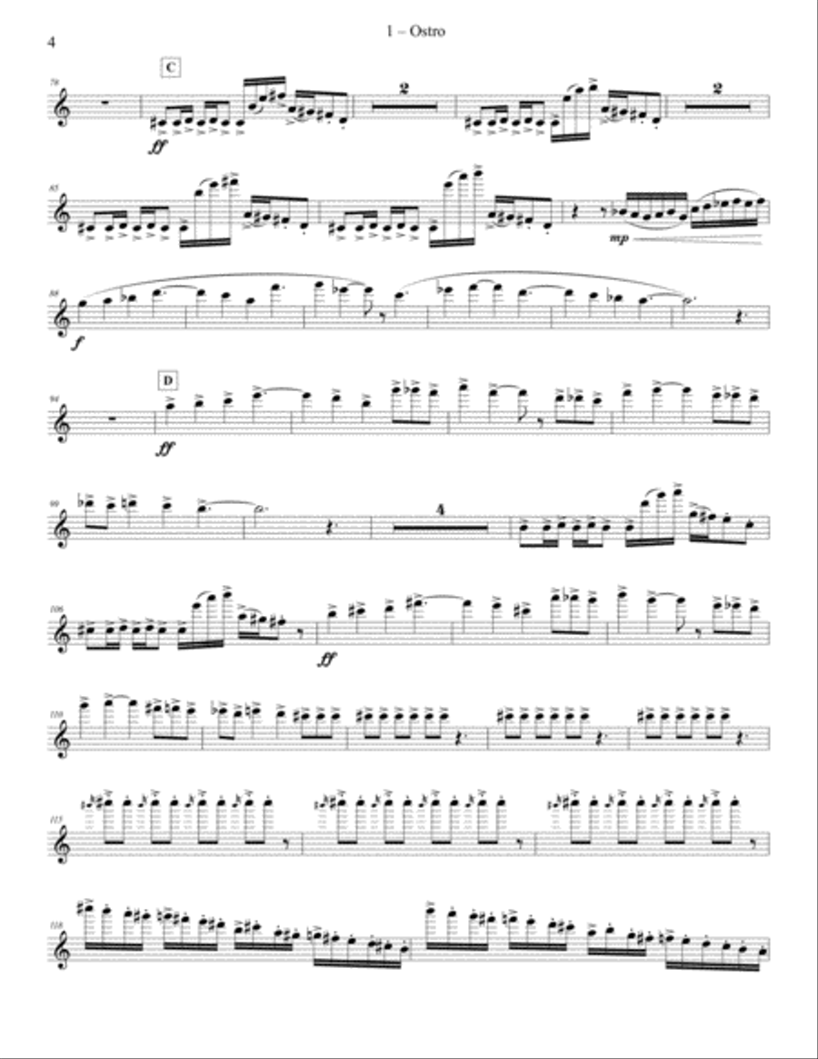 Tempest-Concerto for Flute and Orchestra (Piano Reduction) Flute Solo scores gallery preview page 4