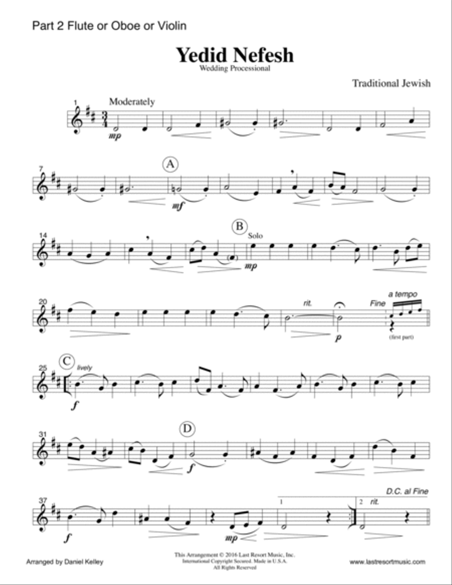 Yedid Nefesh for String Quartet or Piano Quintet Chamber Orchestra scores gallery preview page 5