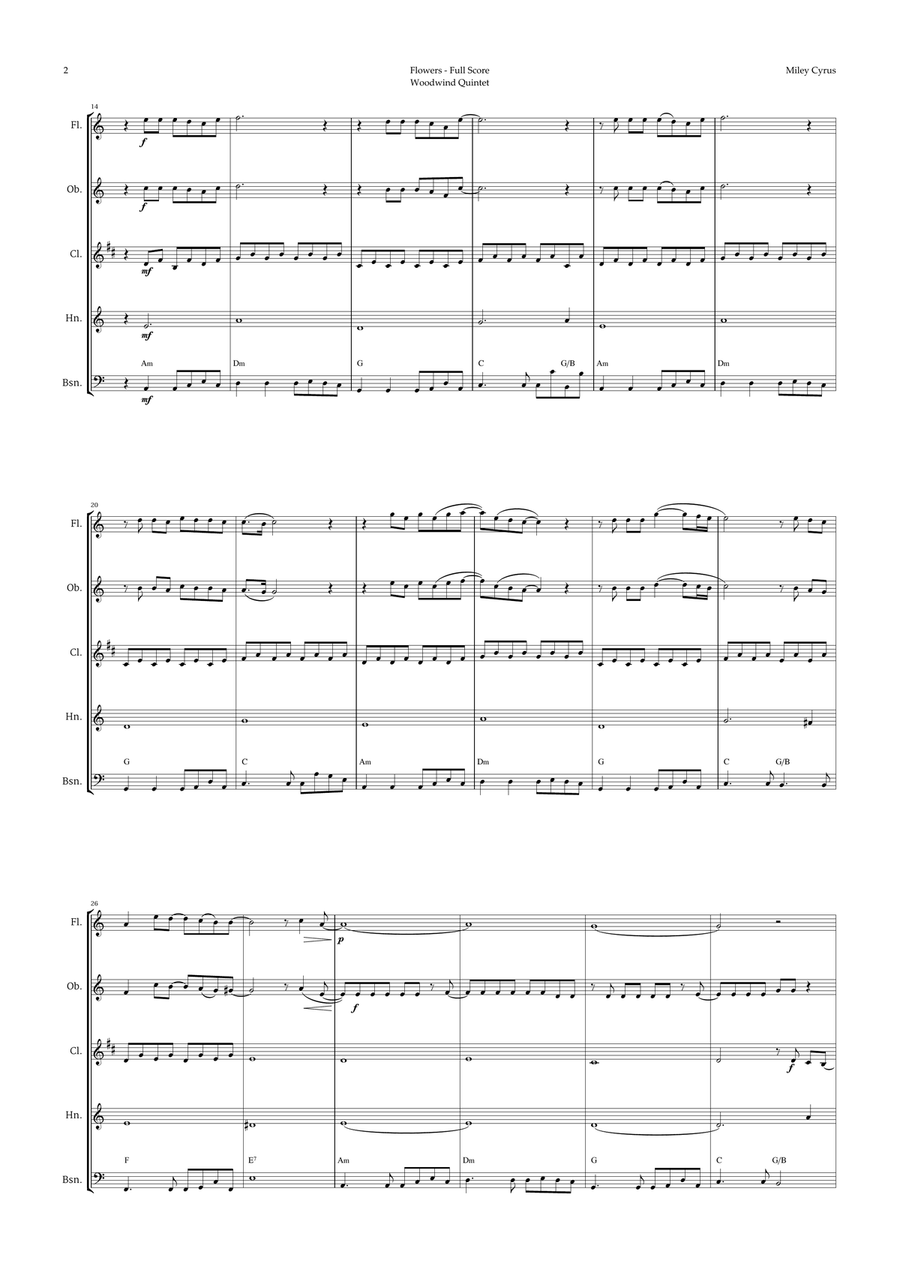 Flowers Woodwind Quintet scores gallery preview page 2