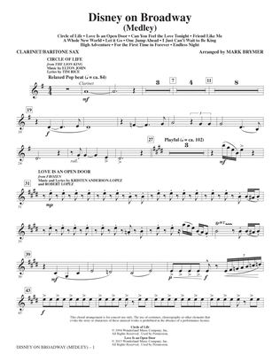 Disney On Broadway (Medley) - Clarinet/Bari Sax