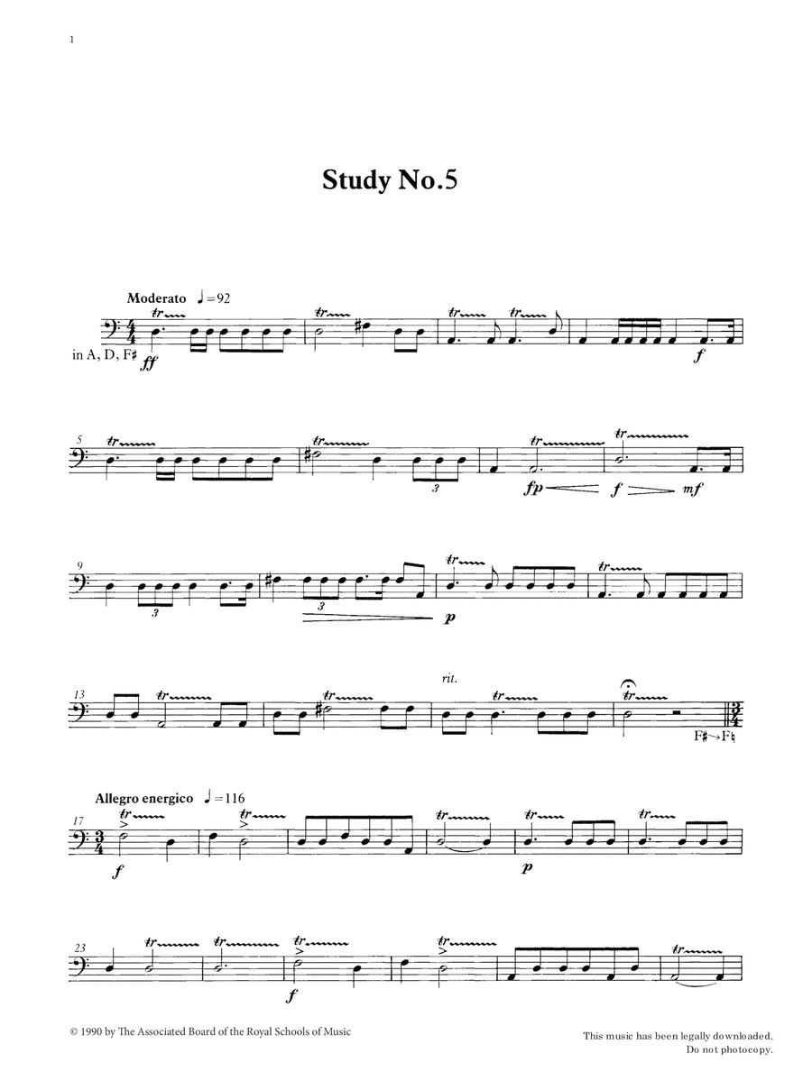 Study No.5 from Graded Music for Timpani, Book III