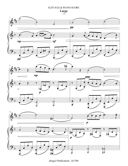 Chopin: Largo from Op. 65 for Alto Sax & Piano image number null