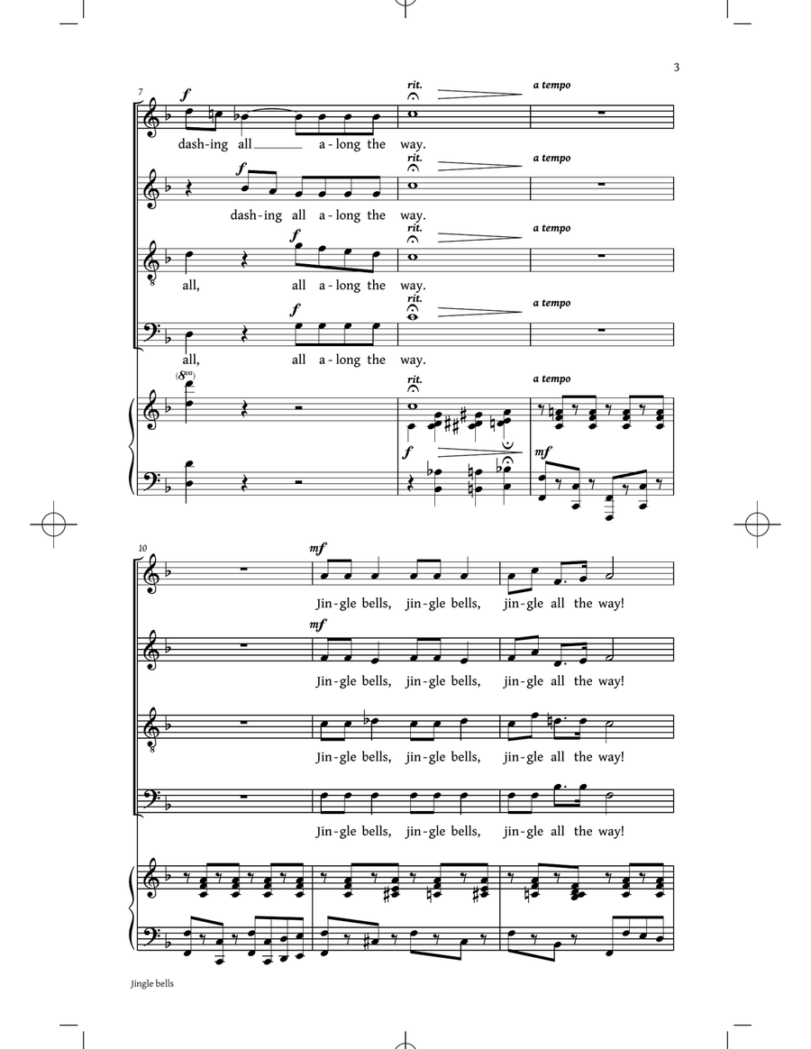 Jingle Bells 4-Part scores gallery preview page 2