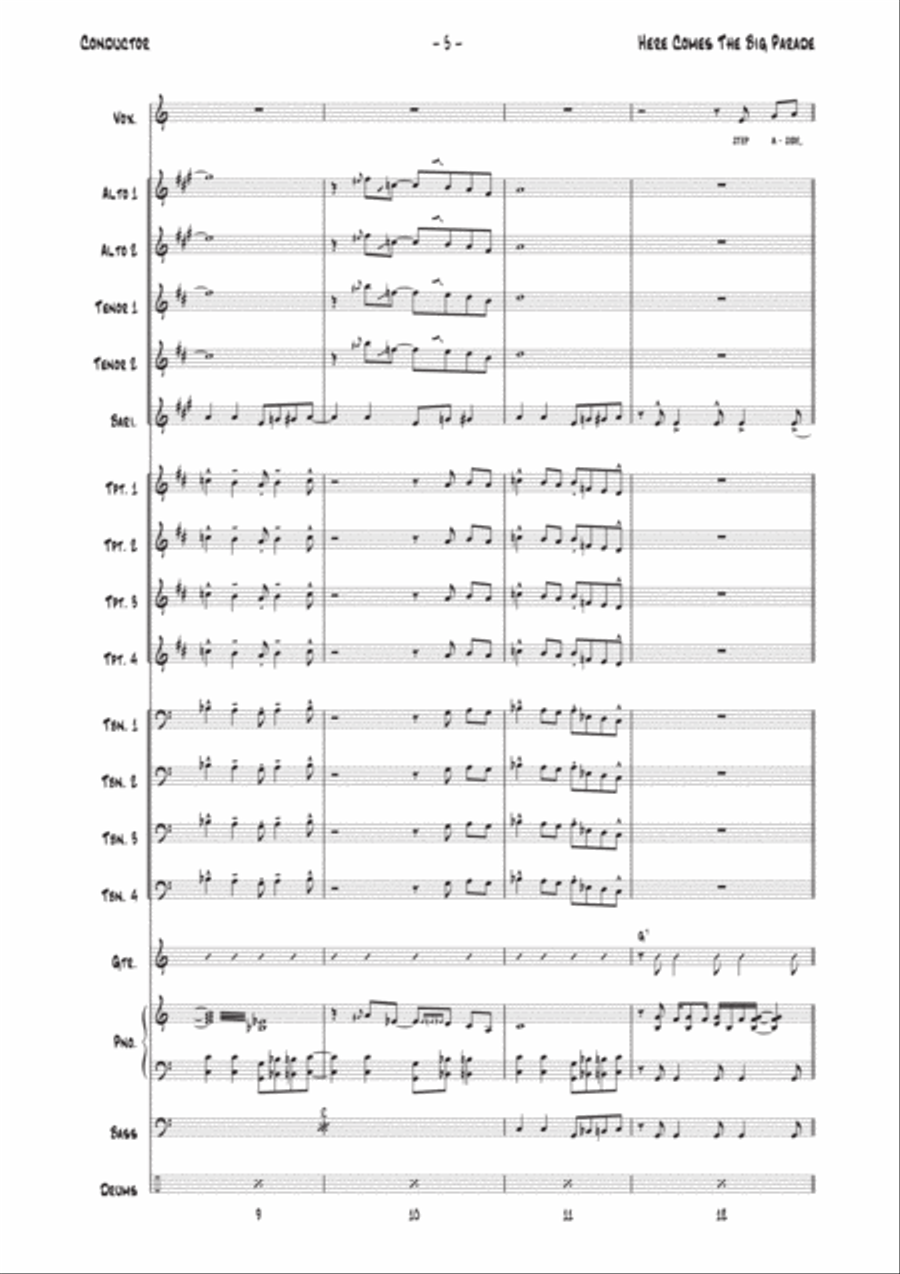 Here Comes The Big Parade Jazz Ensemble scores gallery preview page 5