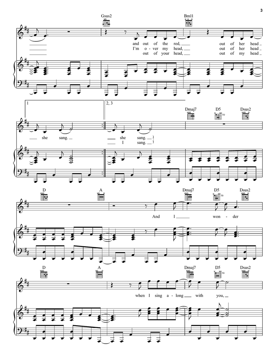 Everlong Piano, Vocal, Guitar scores gallery preview page 3