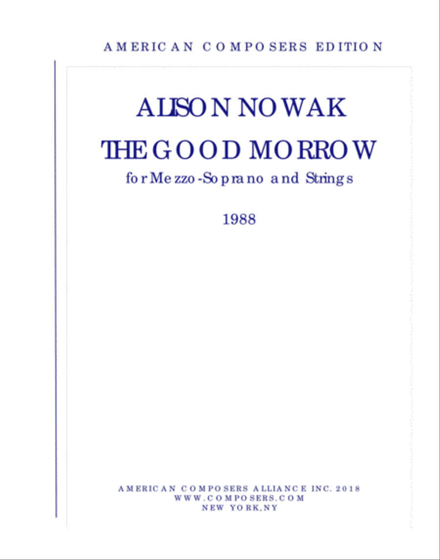 [NowakA] The Good Morrow String Orchestra scores gallery preview page 1
