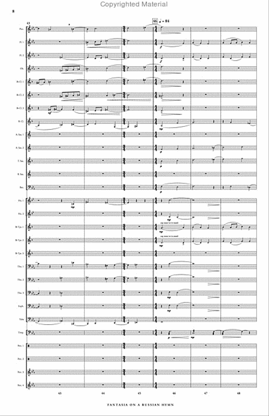 Fantasia on a Russian Hymn Concert Band scores gallery preview page 9