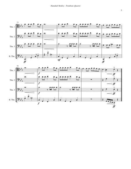 Hanukah Medley for Trombone Quartet image number null