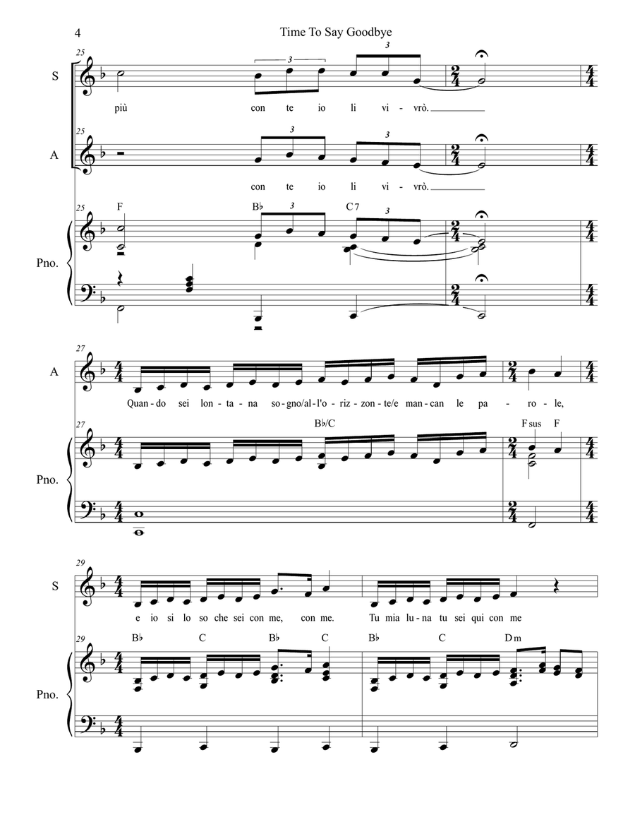 Time To Say Goodbye Vocal Duet scores gallery preview page 4