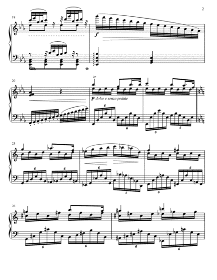 Prelude in Eb Major WoO 1 Piano Solo scores gallery preview page 2
