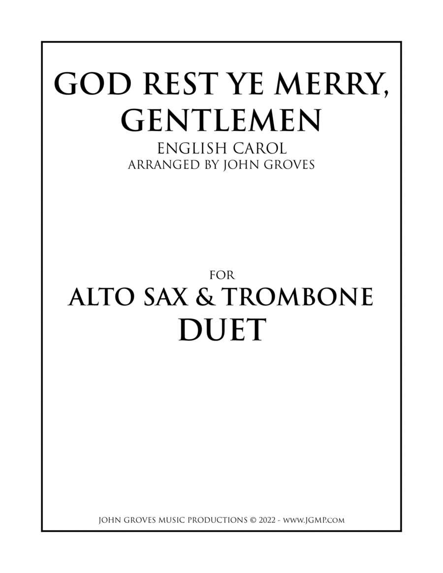 God Rest Ye Merry, Gentlemen - Alto Sax & Trombone Duet Trombone Duet scores gallery preview page 1