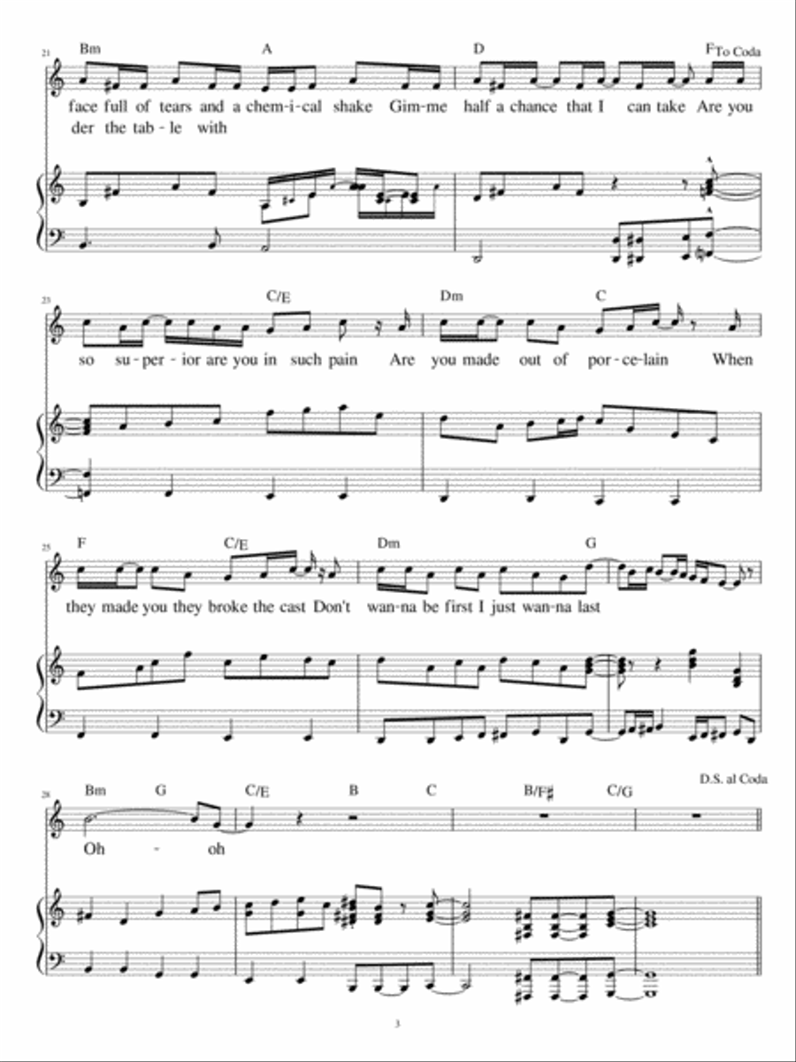 You'll Never Be A Man Piano, Vocal, Guitar scores gallery preview page 3