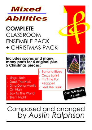 Book cover for COMPLETE Mixed Abilities Classroom Ensemble Pack AND Christmas Pack! Mega value bundle for schools