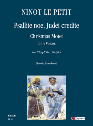 Book cover for Psallite noe, Judei credite. Christmas Motet (ms. VEcap 758 cc. 26v-30r) for 4 Voices