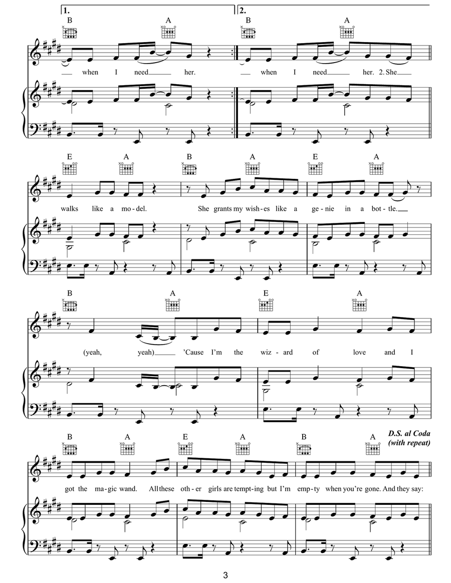 Cheerleader Piano, Vocal, Guitar scores gallery preview page 3