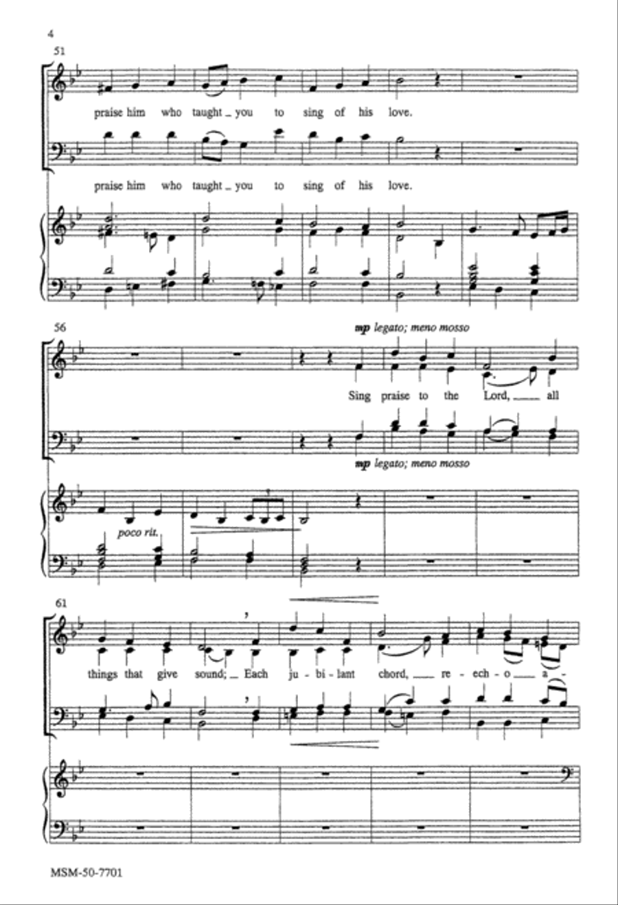 Sing Praise to the Lord 4-Part scores gallery preview page 5