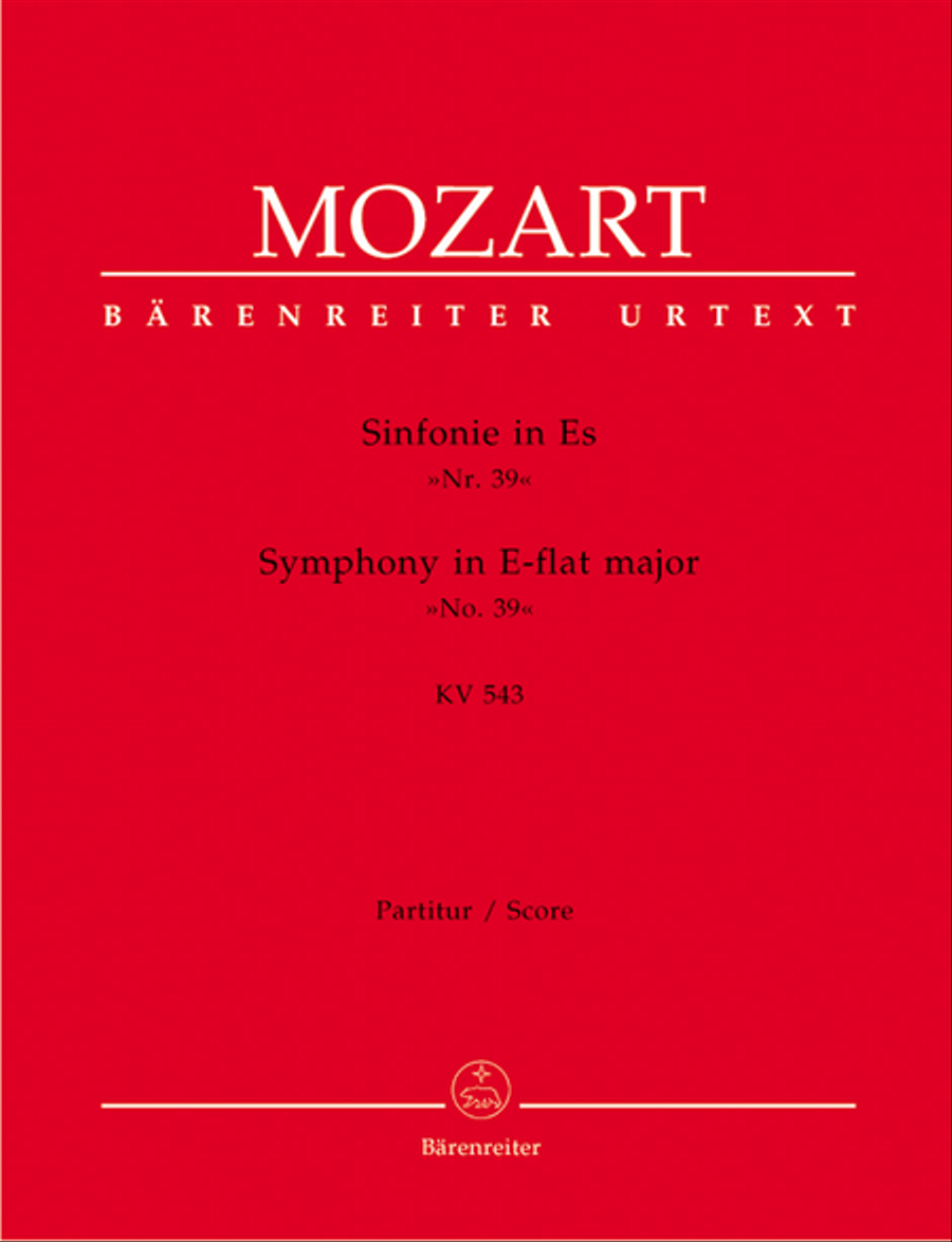 Symphony, No. 39 E flat major, KV 543 Orchestra scores gallery preview page 1