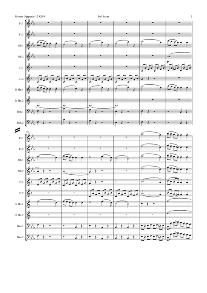 Mozart: Serenade No.12 in C minor “Nachtmusik” K388 - wind dectet image number null