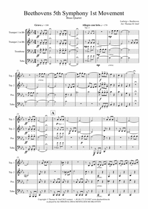 Beethovens 5th Symphony 1st Movement - Brass Quartet