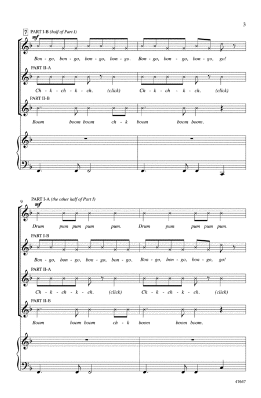 Bang the Drum All Day Choir scores gallery preview page 2