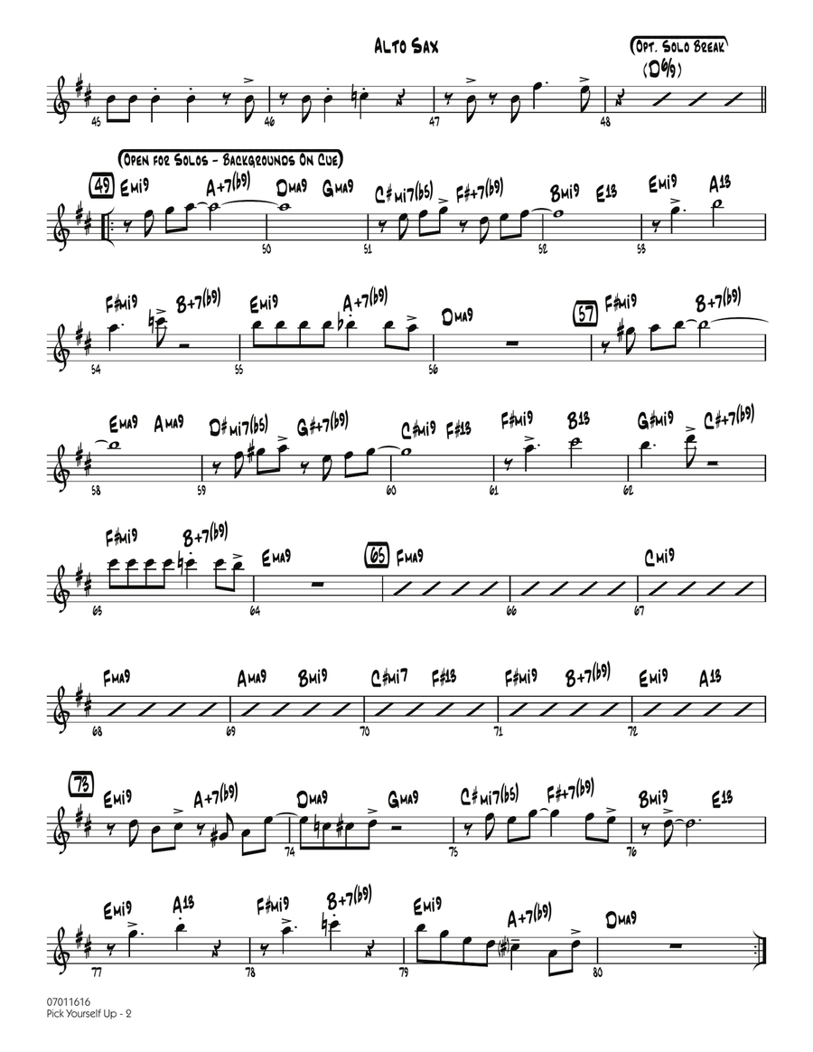 Pick Yourself Up - Alto Sax Jazz Ensemble scores gallery preview page 2