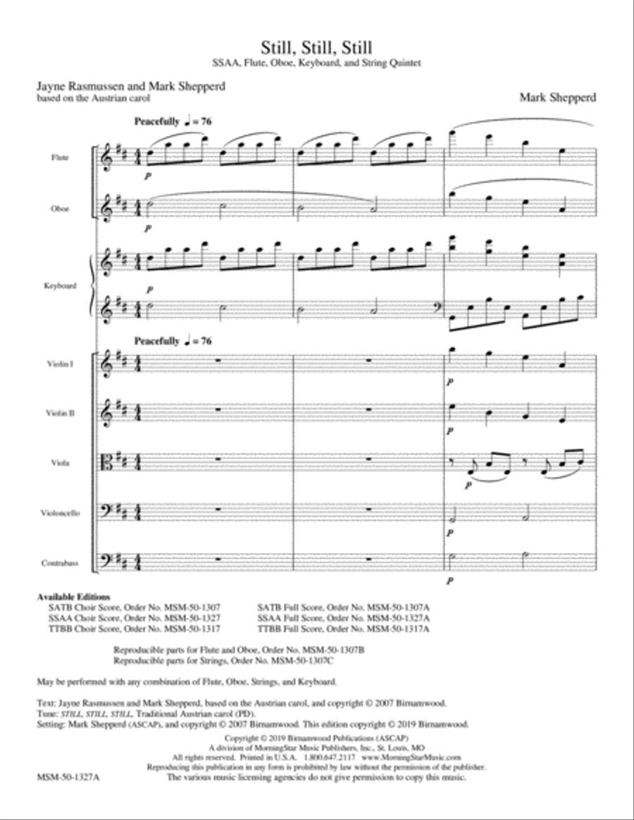 Still, Still, Still Choir scores gallery preview page 1