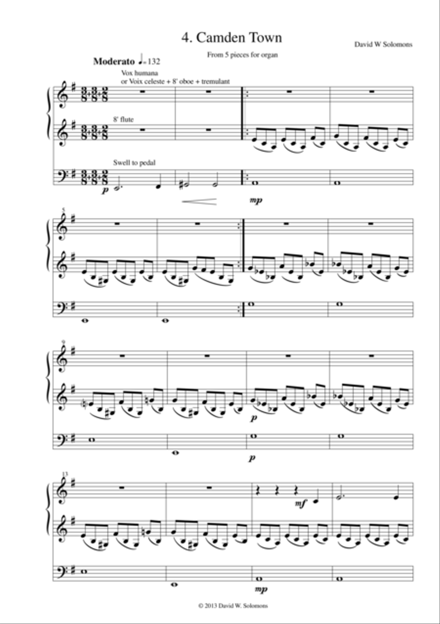 Camden Town for organ solo Organ Solo scores gallery preview page 1