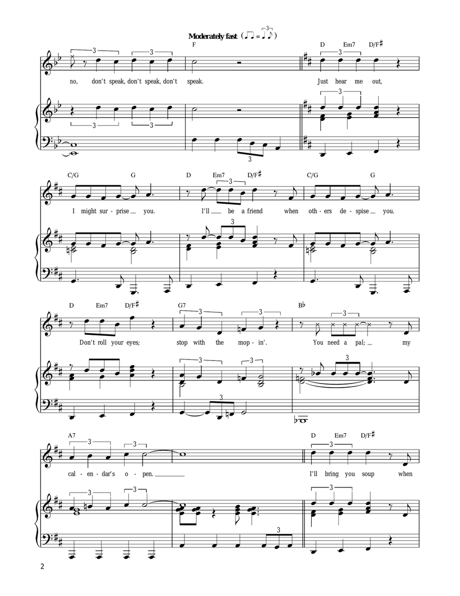 Don't Let Me Go Piano, Vocal, Guitar scores gallery preview page 2