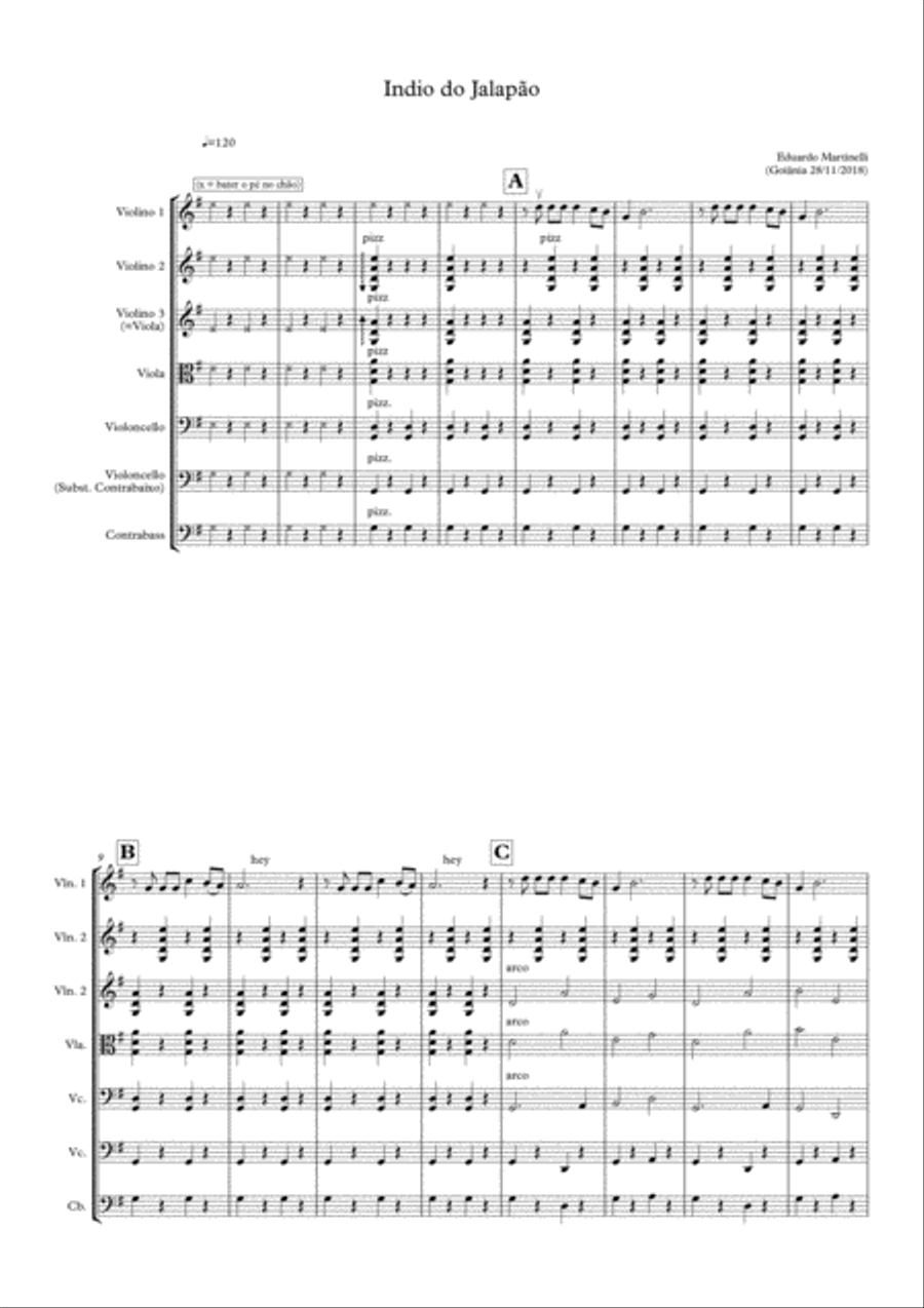 Indian of Jalapão - Brasilian Native Music String Orchestra scores gallery preview page 1