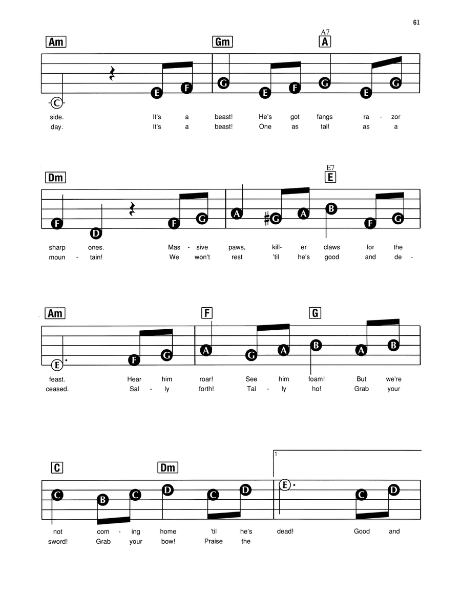 The Mob Song (from Beauty And The Beast) Electronic Keyboard scores gallery preview page 4