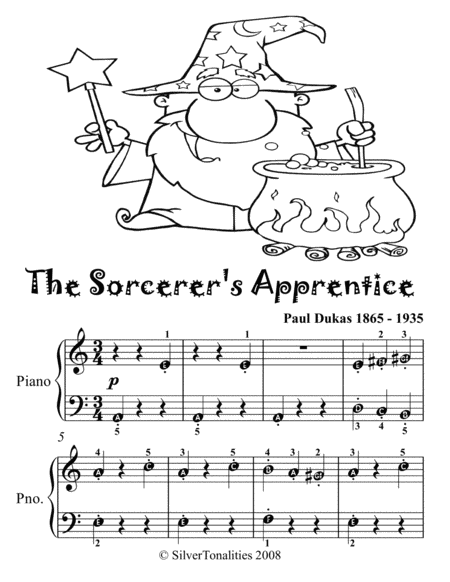 Sorcerer’s Apprentice Paul Dukas Easy Piano Sheet Music 2nd Edition