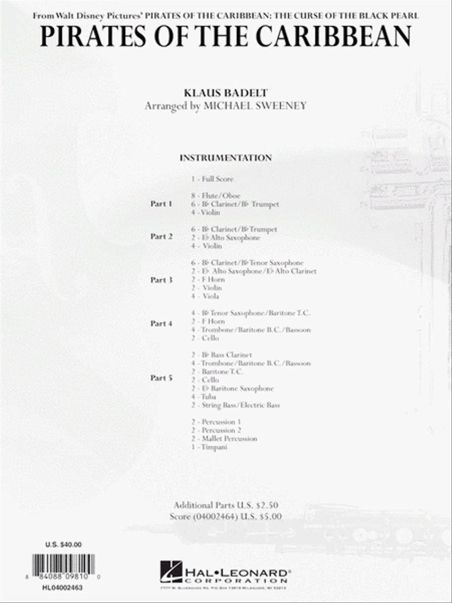 Pirates of the Caribbean Concert Band scores gallery preview page 5