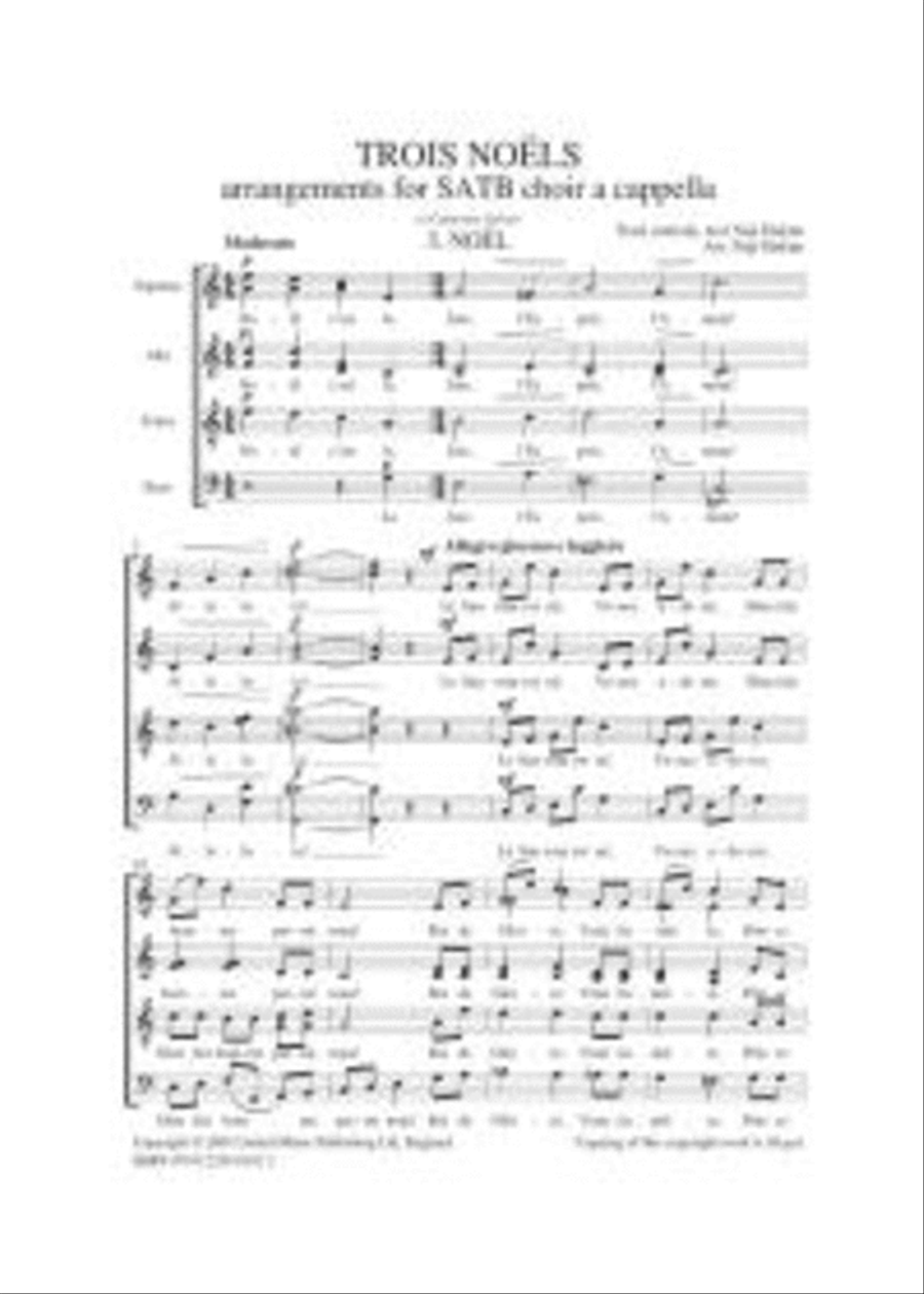 3 Noëls No.3: Noël 3 Noëls No.3: Noël 4-Part scores gallery preview page 1