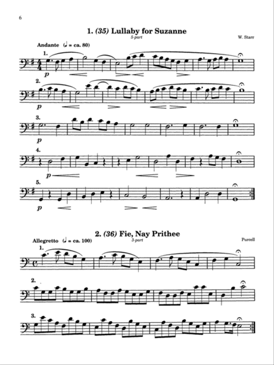 Rounds and Canons for Reading, Recreation and Performance, Piano Ensemble, Volume 2 Cello scores gallery preview page 5