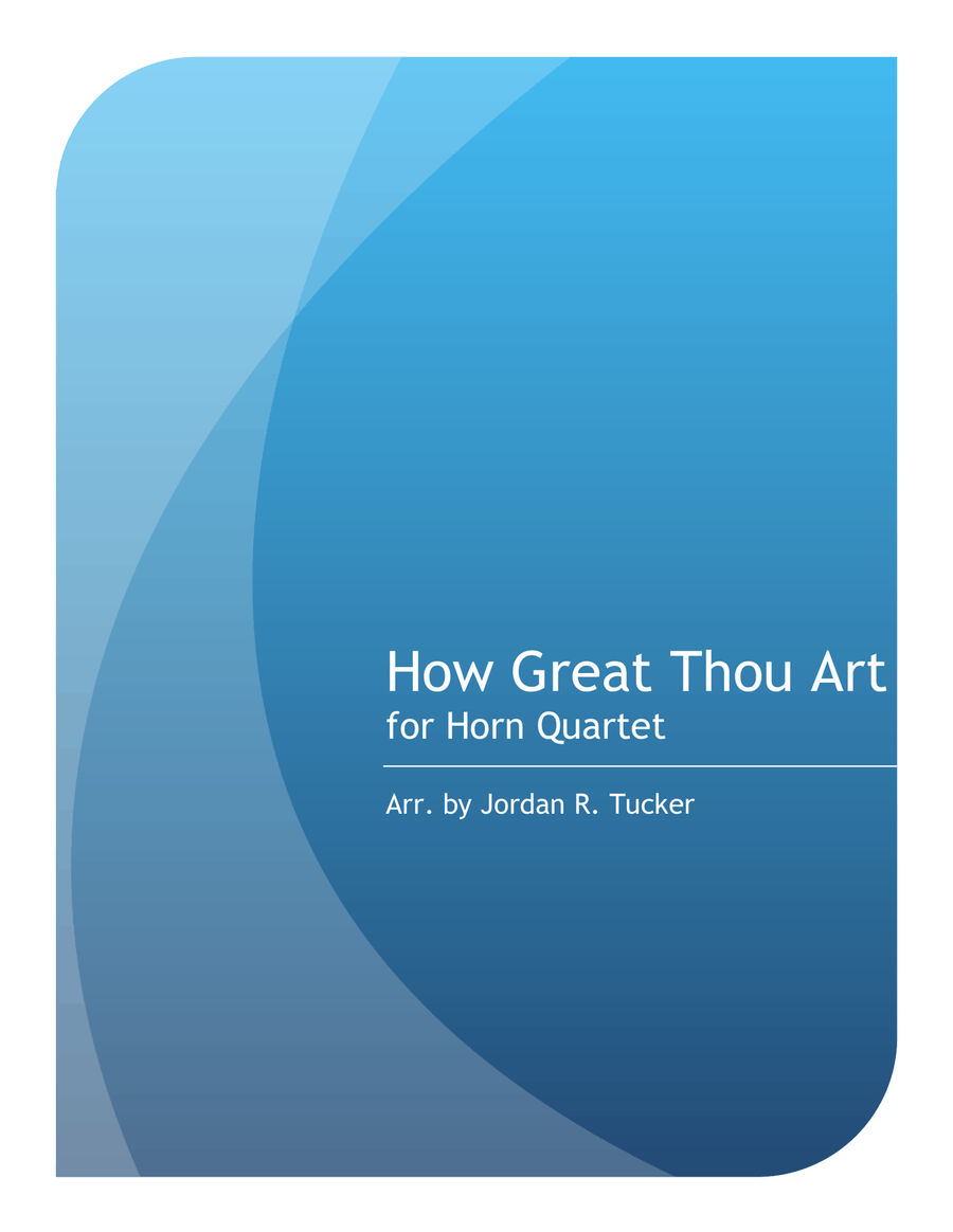 How Great Thou Art for Horn Quartet French Horn Quartet scores gallery preview page 1