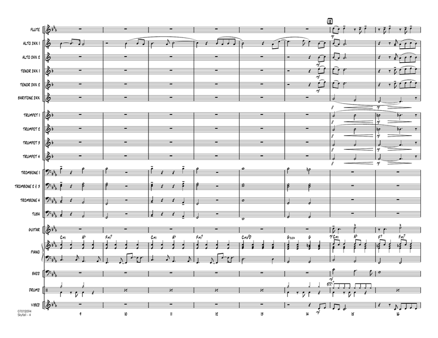 Skyfall - Conductor Score (Full Score) Jazz Ensemble scores gallery preview page 3