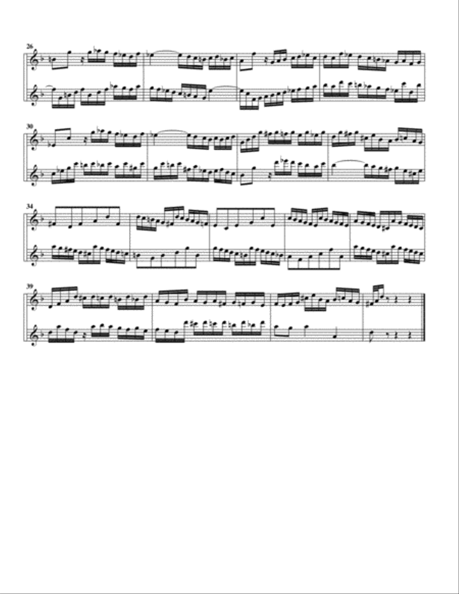 Fugue from Das wohltemperierte Klavier I, BWV 855/II (arrangement for 2 recorders) Woodwind Duet scores gallery preview page 2