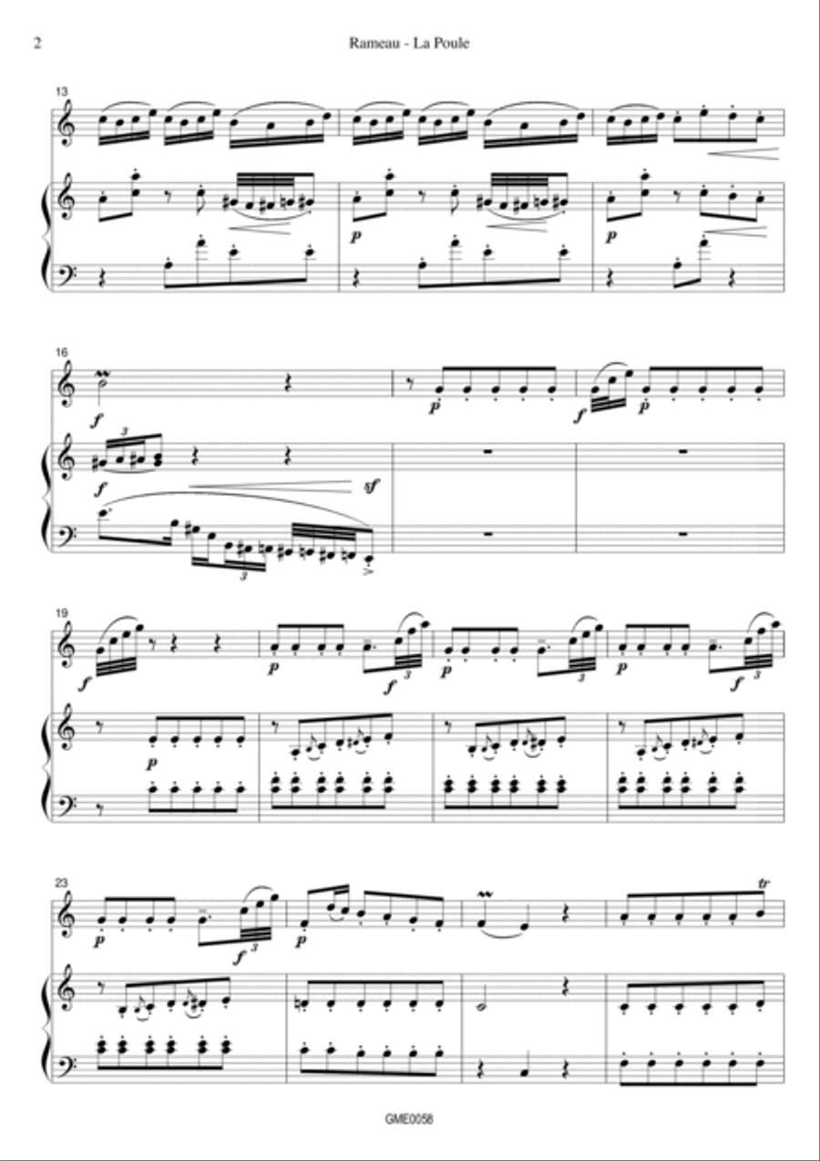 Rameau - The Hen - violin & piano Violin Solo scores gallery preview page 4