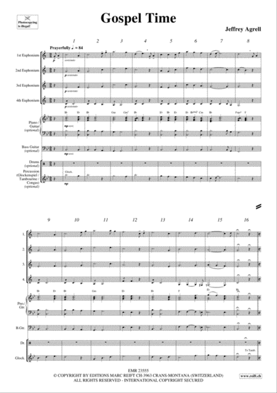 Gospel Time Euphonium Quartet scores gallery preview page 3