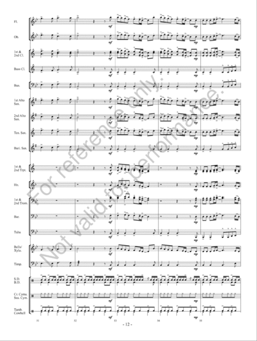 Rock The Halls With Drums And Cowbell Concert Band scores gallery preview page 13