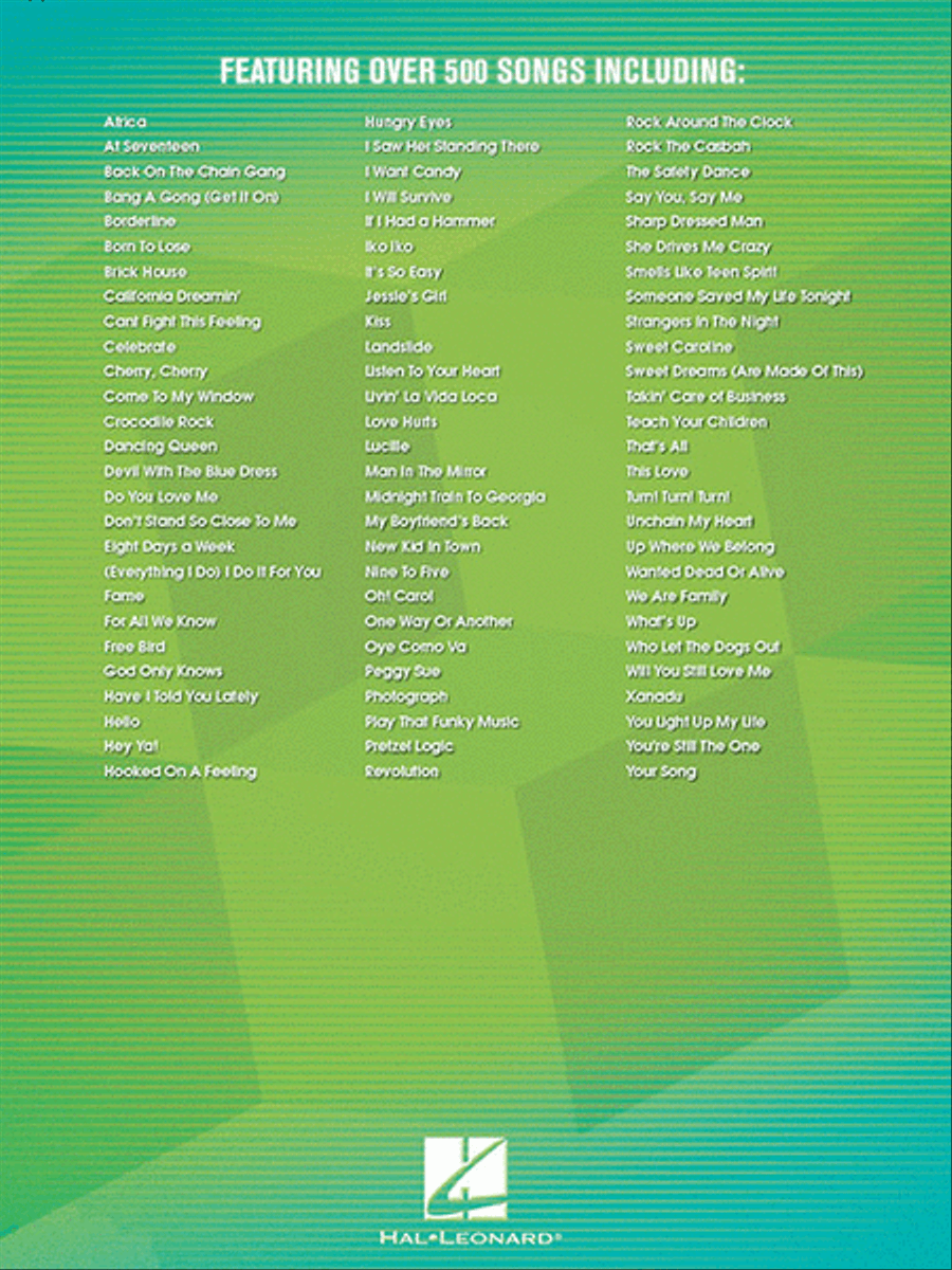 The Best Rock Pop Fake Book Piano scores gallery preview page 5